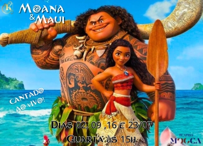 Moana e Maui no Teatro Mooca