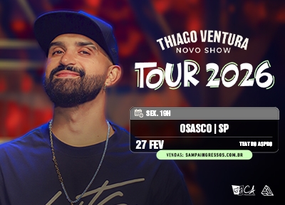 imagem representativa do espetáculo Thiago Ventura - Lado a Lado - Osasco