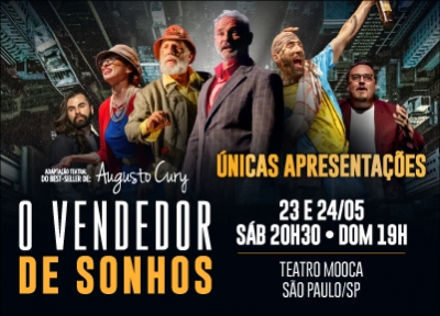 imagem representativa do espetáculo O vendedor de Sonhos de Augusto Cury no Teatro Mooca
