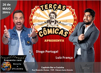 imagem ilustrativa espet�culo Ter�as C�micas com Diogo Portugal e Luiz Fran�a