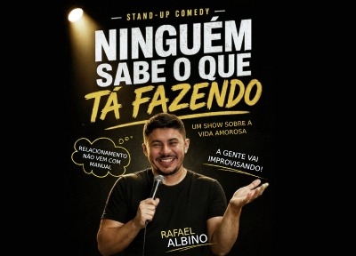 imagem representativa do espetáculo Um Show de Comédia Sobre Relacionamentos com Rafael Albino