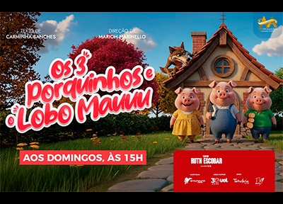 imagem representativa do espet�culo Os 3 Porquinhos e o Lobo Mauuu
