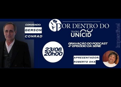 imagem representativa do espetáculo Por Dentro do Teatro Unicid - Convidado: Gerson Conrad