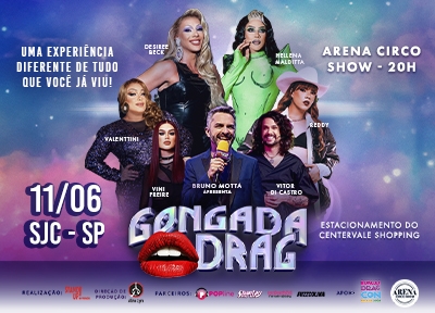 imagem representativa do espetáculo Gongada Drag - São José dos Campos