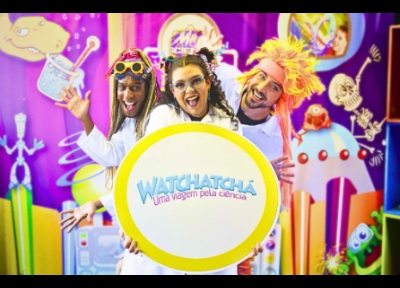 imagem representativa do espetáculo Watchatchá: Uma viagem pela ciência - Festival de Férias no Teatro UOL