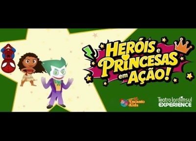 imagem representativa do espetáculo Heróis e Princesas em Ação!