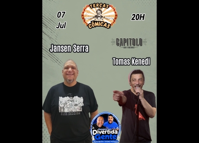 imagem representativa do espetáculo Terças Cômicas com Jansen Serra e Tomas Kenedi