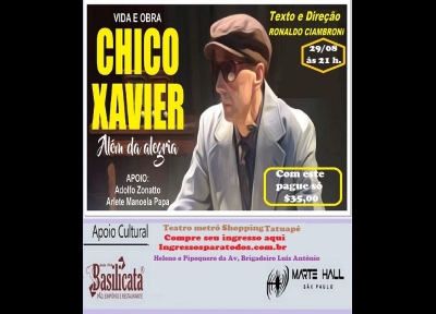 imagem representativa do espet�culo Chico Xavier - Além da Alegria