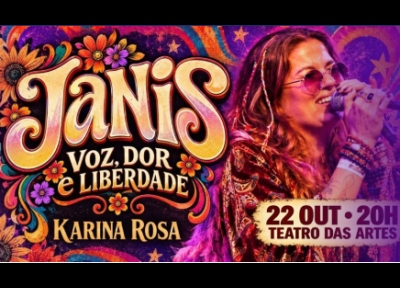imagem representativa do espet�culo Janis: Voz, Dor e Liberdade - Por Karina Rosa e The Summertime Band