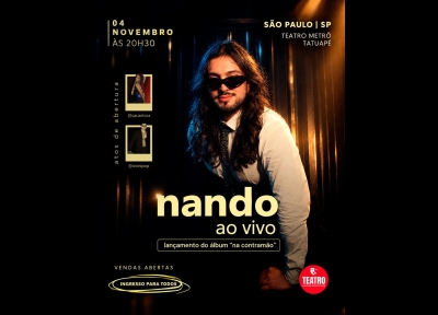 imagem representativa do espet�culo Nando ao vivo - Lançamento de Na Contramão