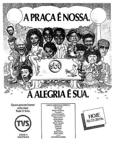 - Anncio de "A Praa  Nossa" (SBT) / 19 de maio de 1987 - Arquivo Folha de S. Paulo.