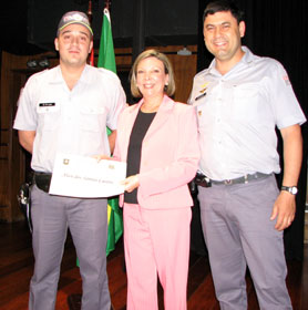 Soldado PM Alan dos Santos Castro, Maria Tereza Cabral e Capito Nivaldo Rosendo Filho